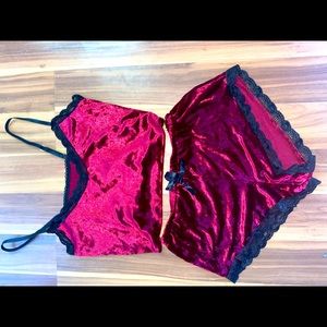 Velvet lingerie pajamas